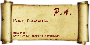 Paur Asszunta névjegykártya